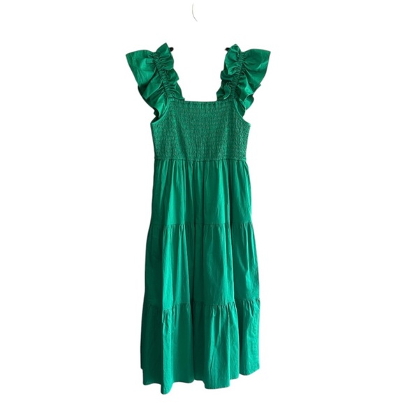 CROSBY by Mollie Burch Green Smocked Sundress with Flutter Sleeves - Picture 2 of 9
